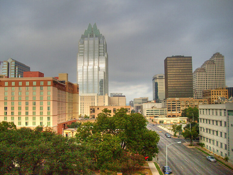 Downtown Austin Texas skyline along the Colorado River