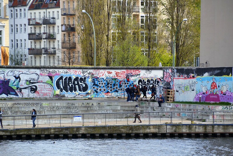 Murals on the East Side Gallery section of the Berlin Wall