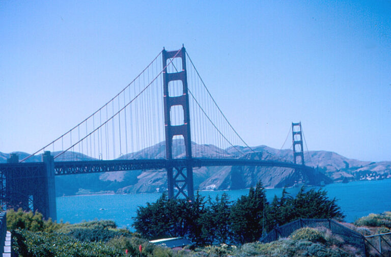Golden Gate Bridge spanning the bay on a clear day in San Francisco