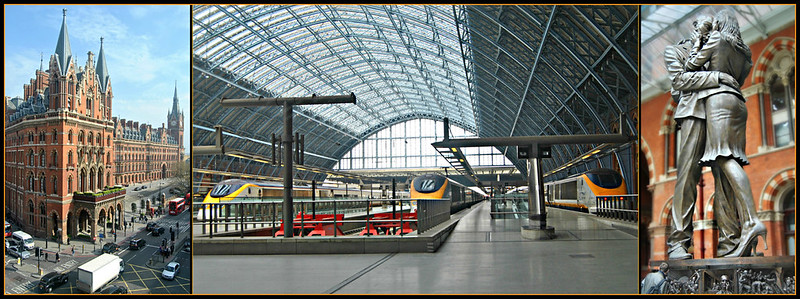A traveler at a European train station