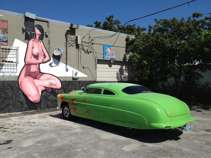 Colorful street art murals on the walls of Wynwood Arts District in Miami