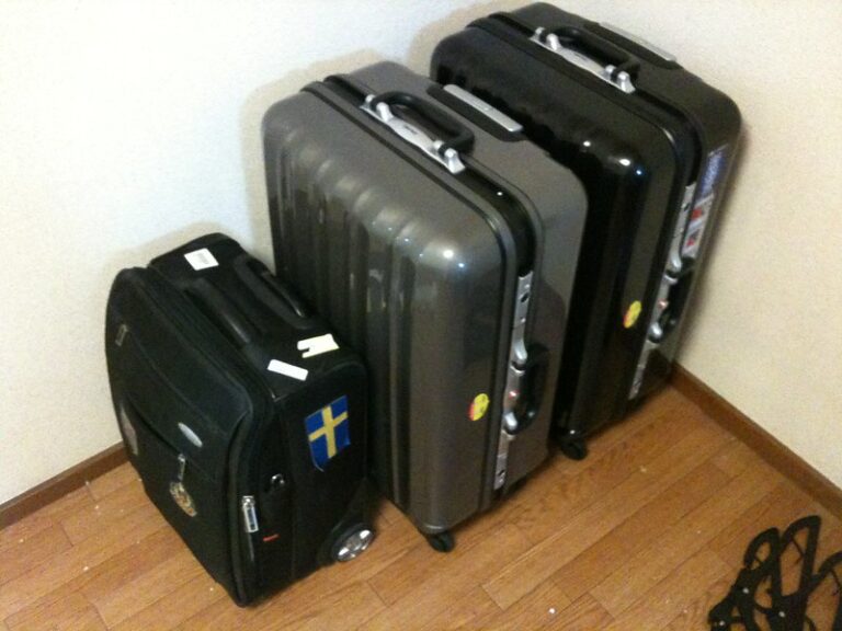Suitcase packed with organized travel gear ready for an international trip