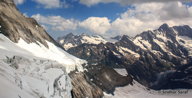 Snow-capped peaks of the Bernese Alps above Interlaken