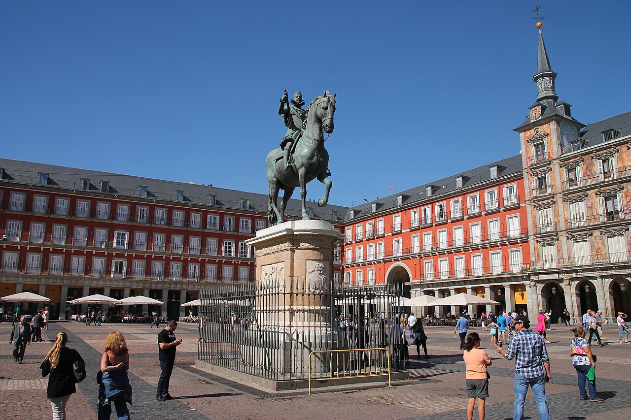 The arcaded Plaza Mayor square in the heart of Madrid