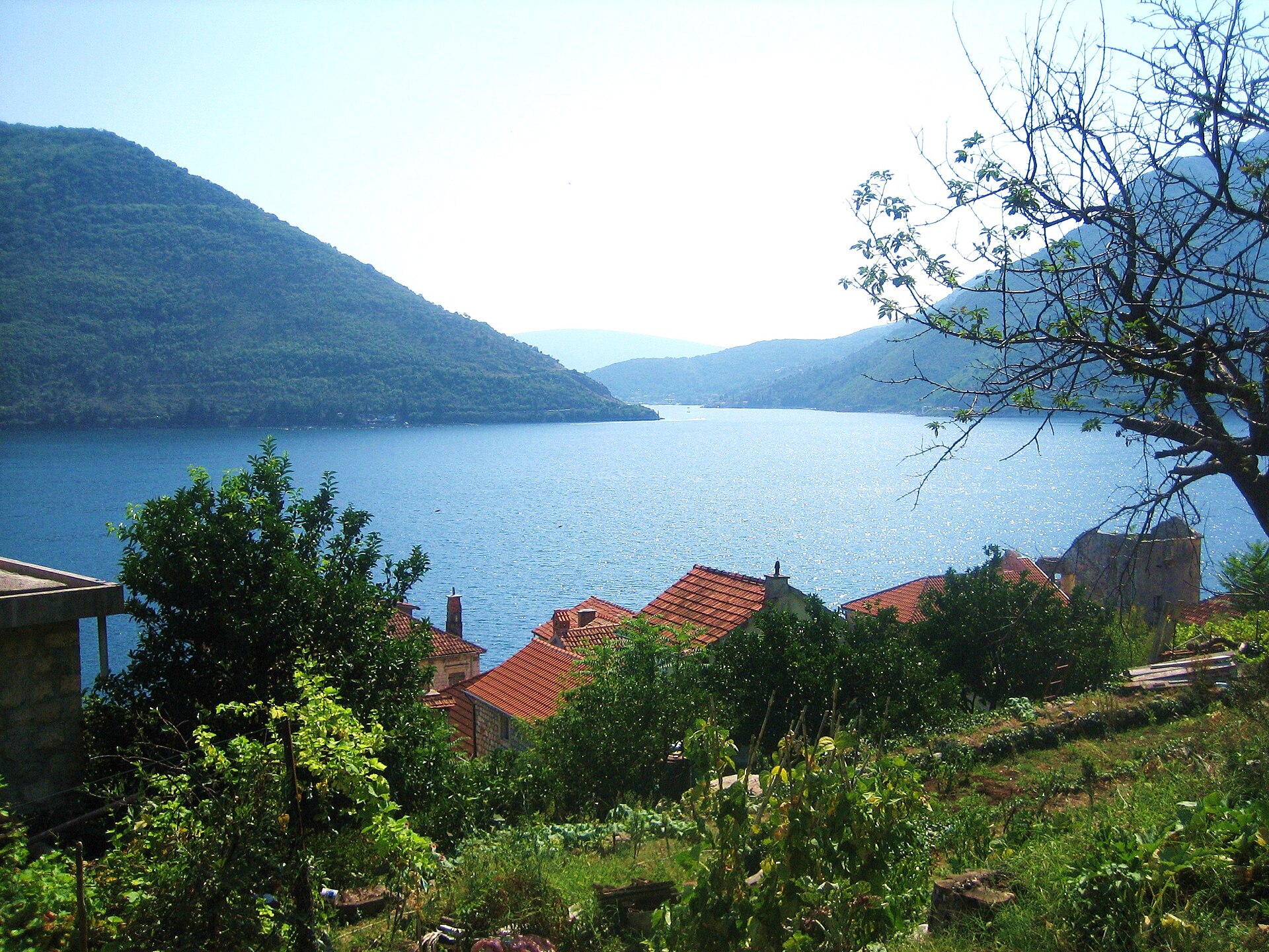 The Bay of Kotor seen from Perast in Montenegro, a popular day trip from Dubrovnik