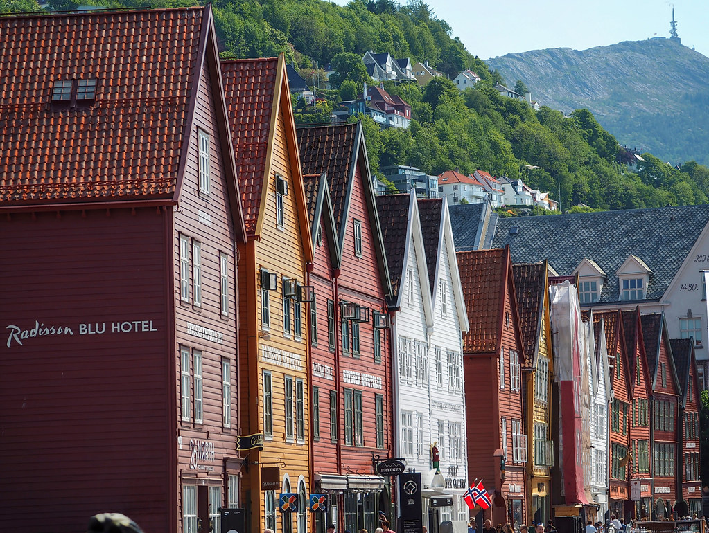 Colorful wooden Bryggen waterfront in Bergen, Norway, a classic stop on a Scandinavia itinerary