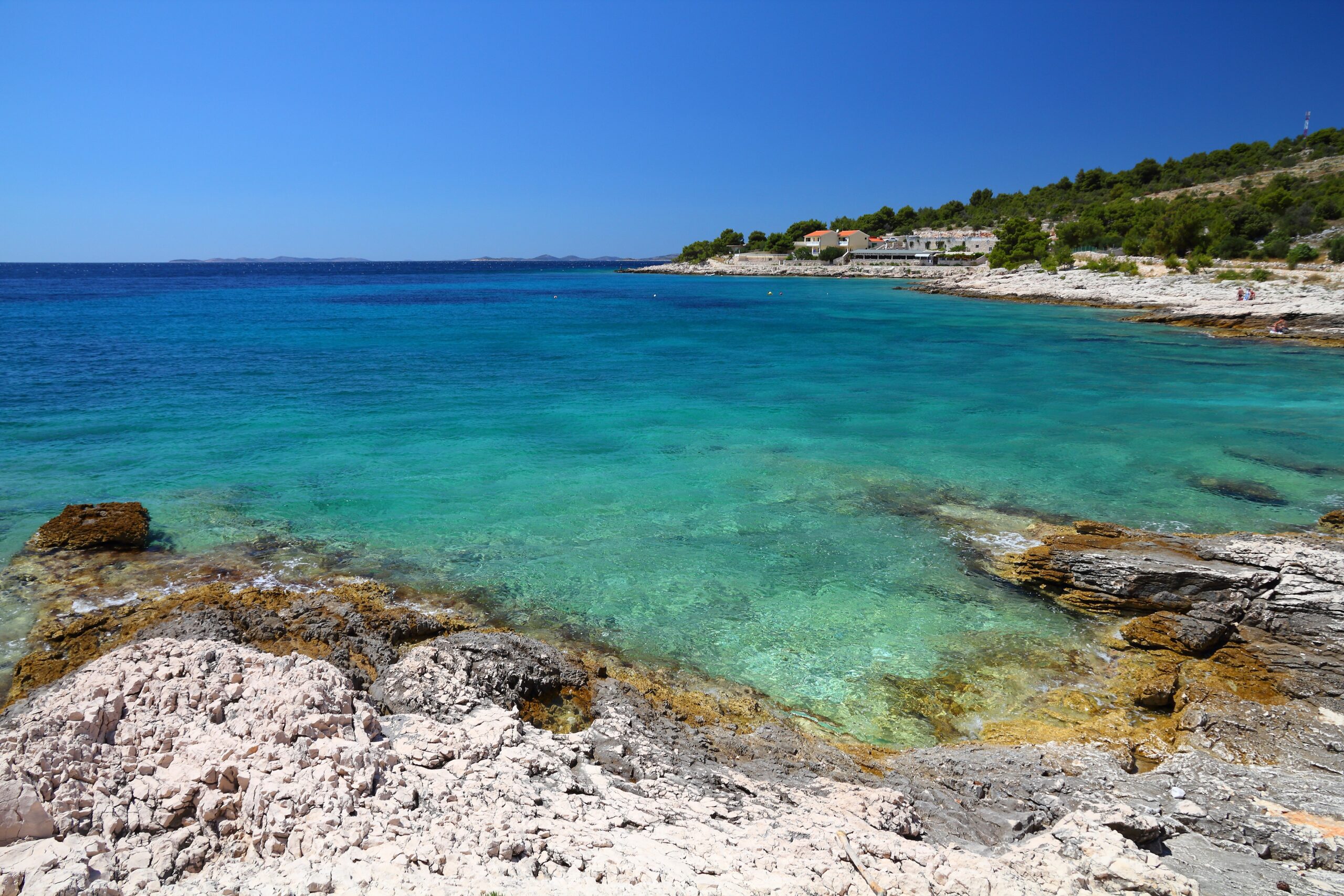 A small Dalmatian seaside village between Primosten and Bilo on a clear summer day