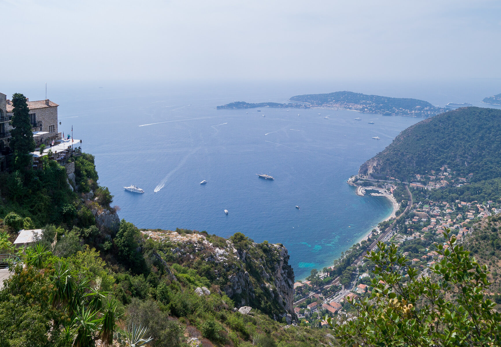 The medieval village of Eze perched on a cliff above the Mediterranean on the French Riviera