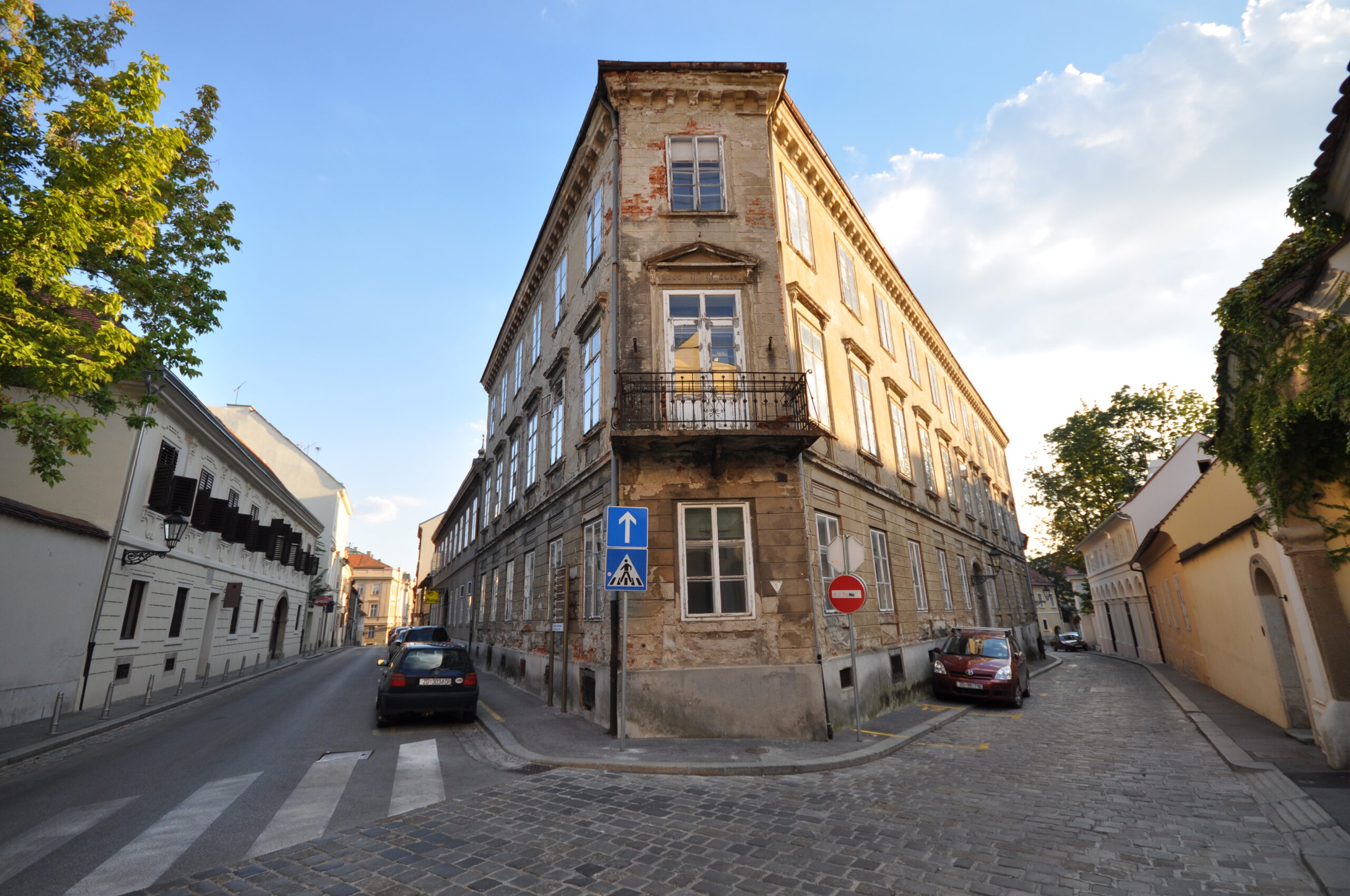 A cobbled street in Gornji Grad, the historic Upper Town of Zagreb, Croatia