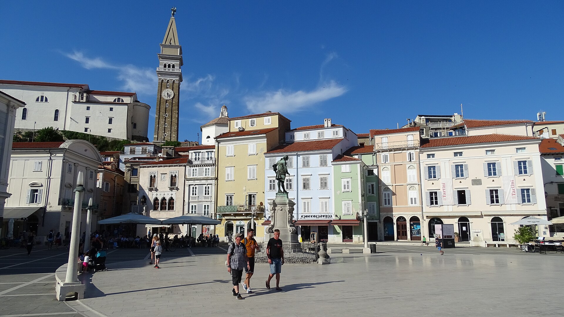 Tartini Square and the waterfront in Piran on the Slovenian coast