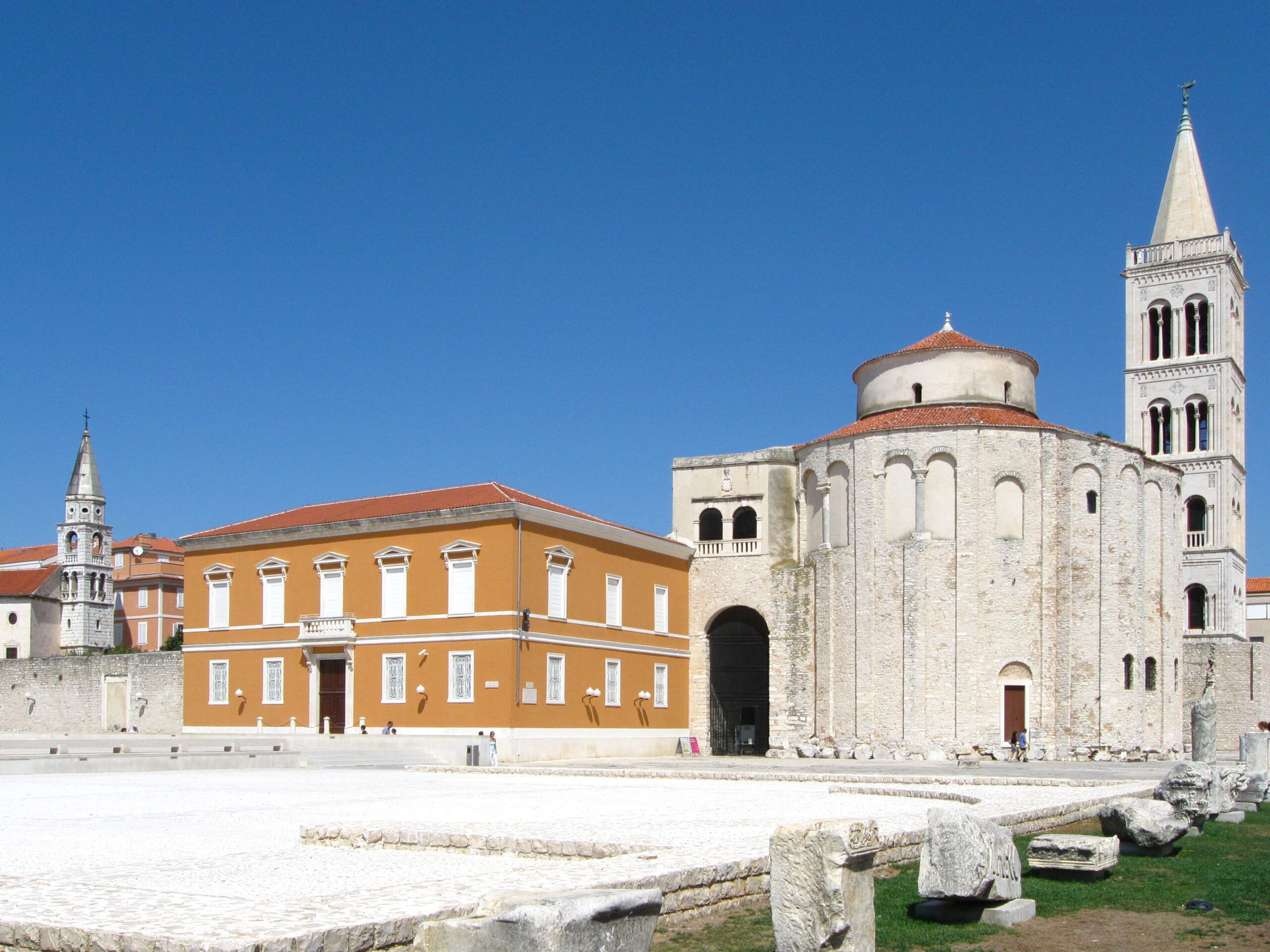 The Roman Forum and the round Church of St Donatus in the old town of Zadar