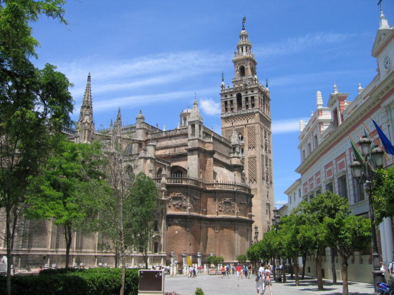 Seville Cathedral and the Giralda bell tower rising over the old town