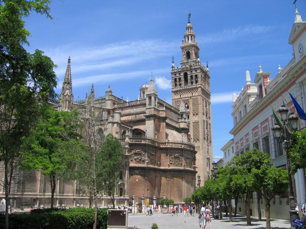 Seville Cathedral and the Giralda bell tower rising over the old town