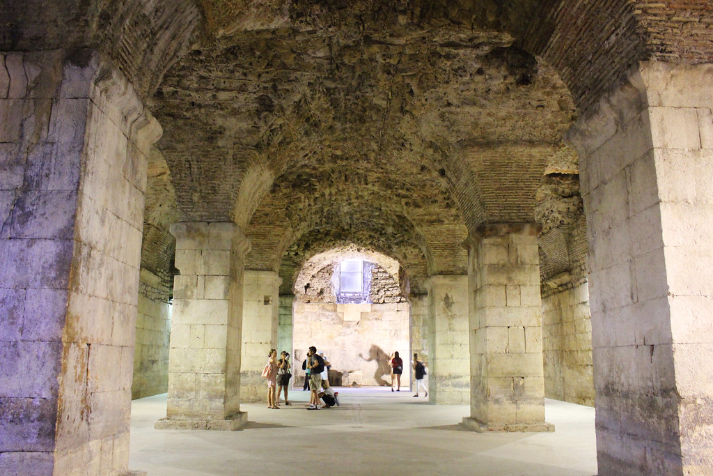The underground cellars beneath Diocletian's Palace in Split, Croatia