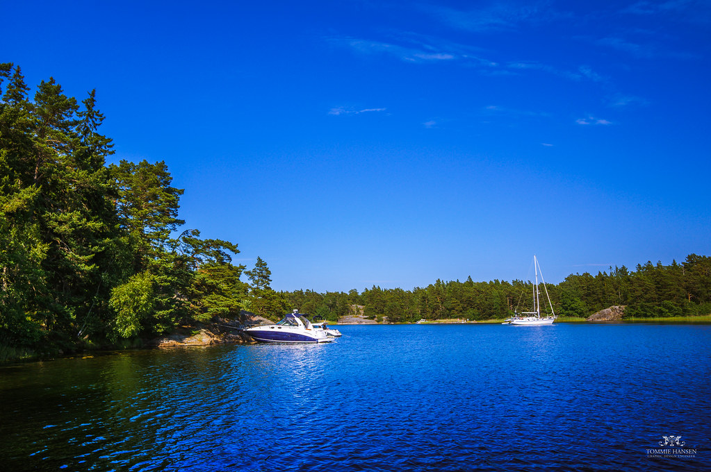 Rocky bay in the Stockholm archipelago at Fjardlang island Sweden
