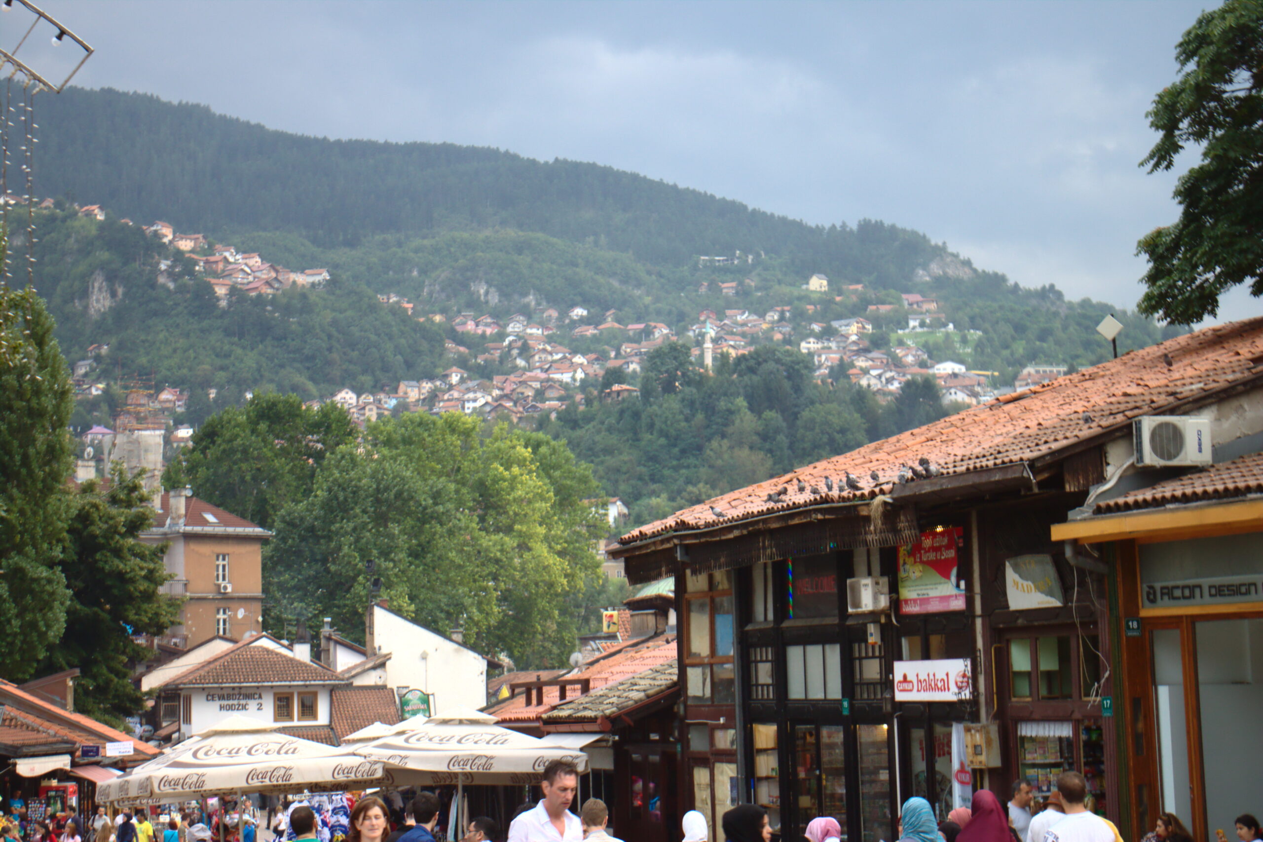 Copper workshops and market stalls in the Bascarsija bazaar in Sarajevo