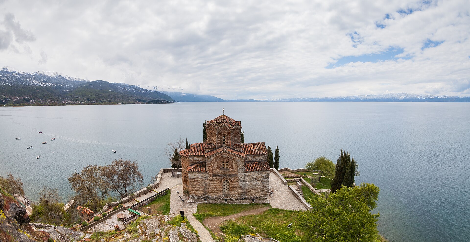 The Church of St. John at Kaneo on a cliff above Lake Ohrid