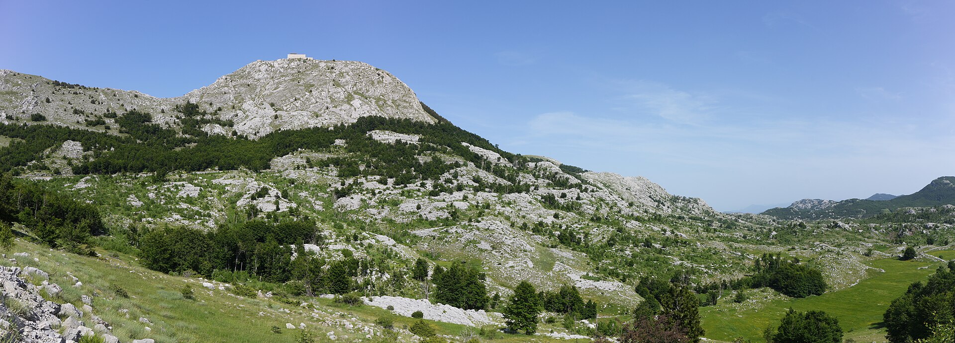 The Njegos mausoleum terrace on the peak of Jezerski Vrh in Lovcen National Park