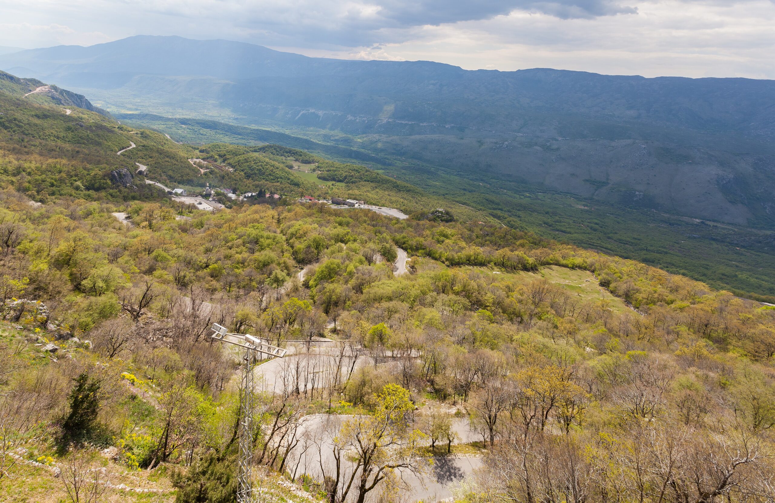 The Bjelopavlici valley and the mountains beyond seen from the terrace at Ostrog Monastery