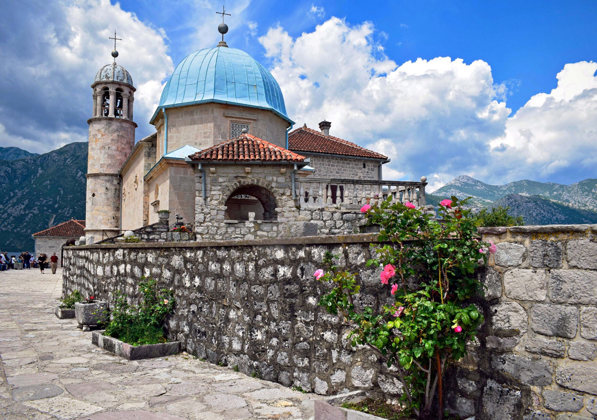 The island church of Our Lady of the Rocks off Perast in the Bay of Kotor
