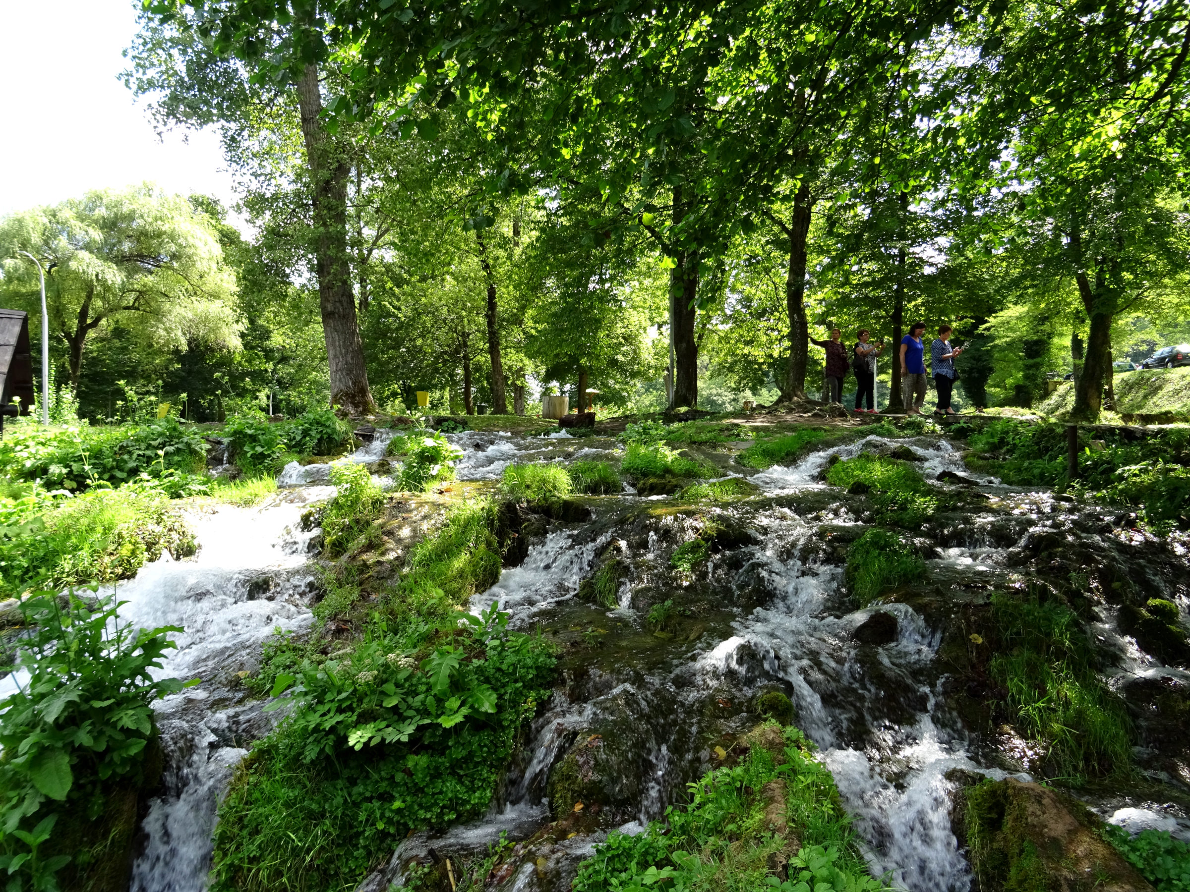 The cluster of tiny wooden watermills on the Pliva lakes west of Jajce