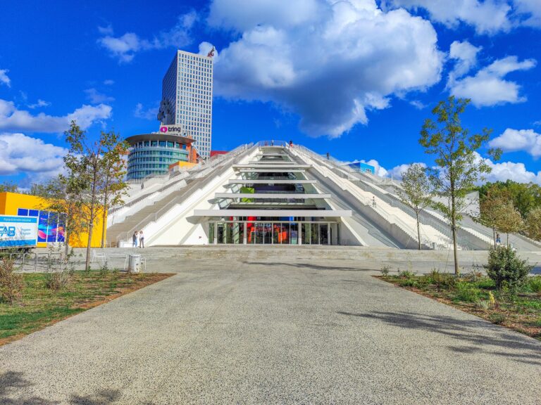 The Pyramid of Tirana, the best known modern landmark in the Albanian capital