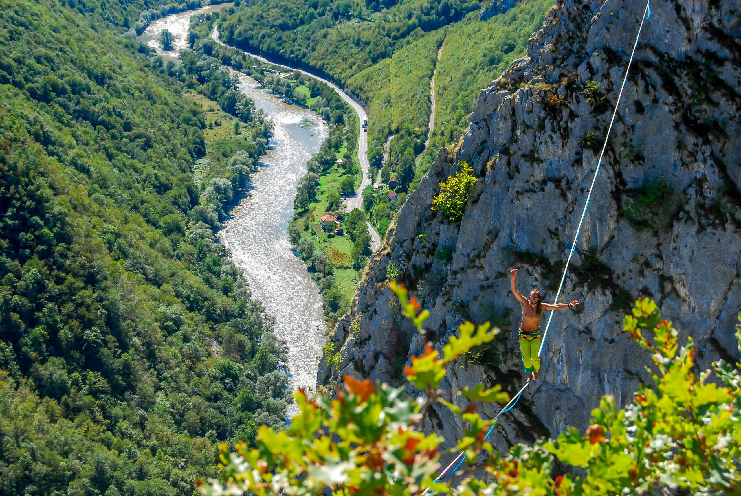 Limestone walls of the Tijesno canyon on the Vrbas river near Banja Luka