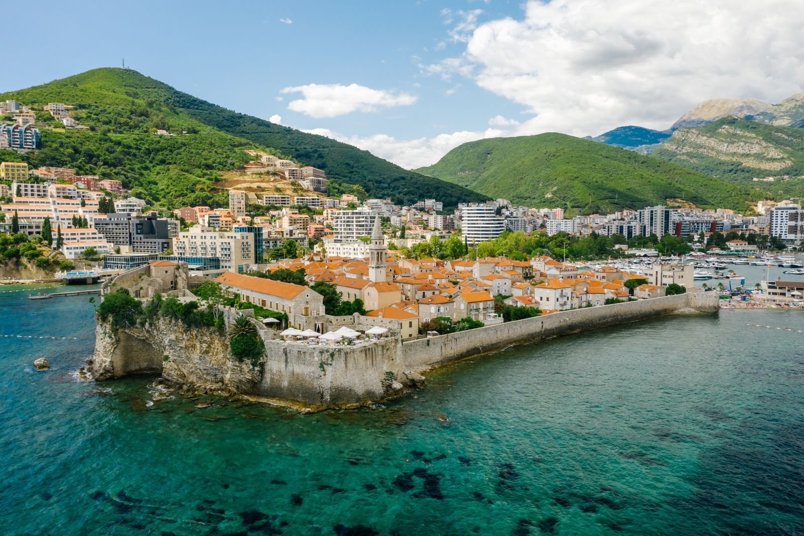 Budva Montenegro Old Town walls, churches and evenings out