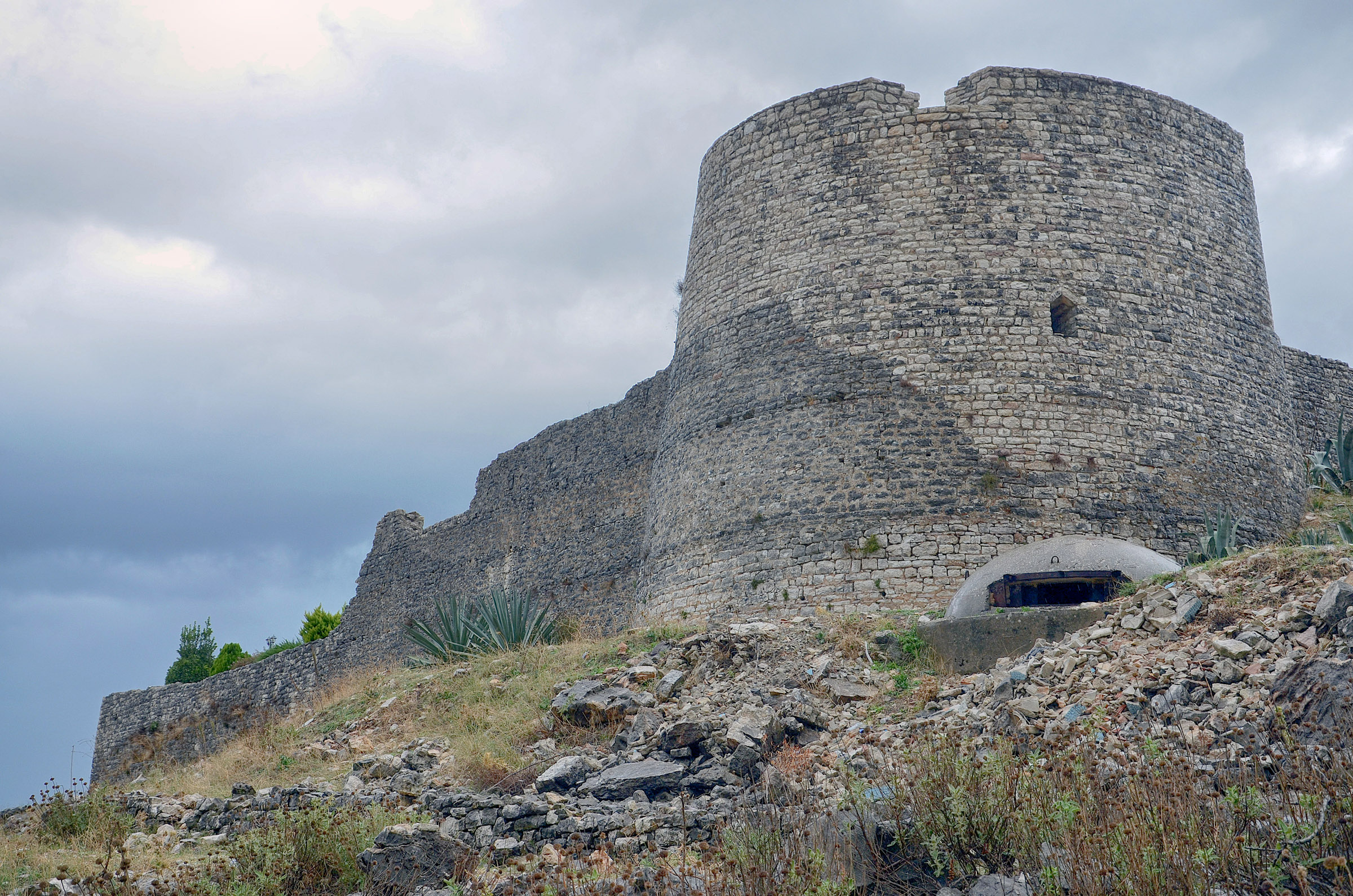 Lekuresi Castle above Saranda, a popular sunset viewpoint in Albania