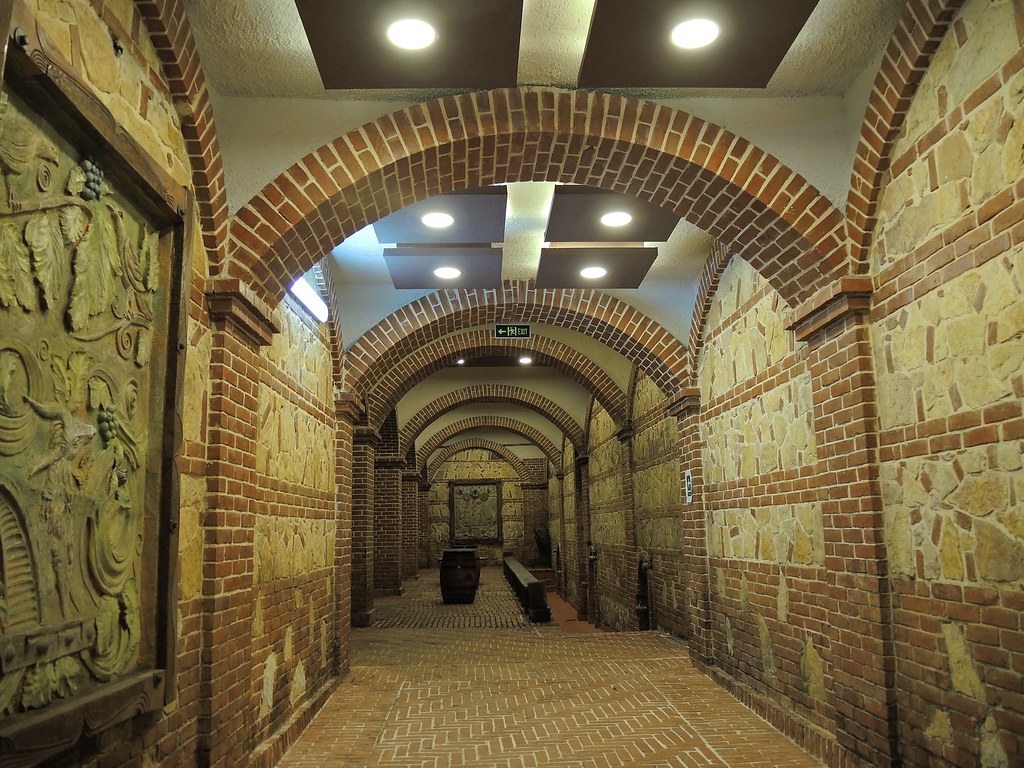 Walkway leading to wine cellars in the Tikves region of North Macedonia